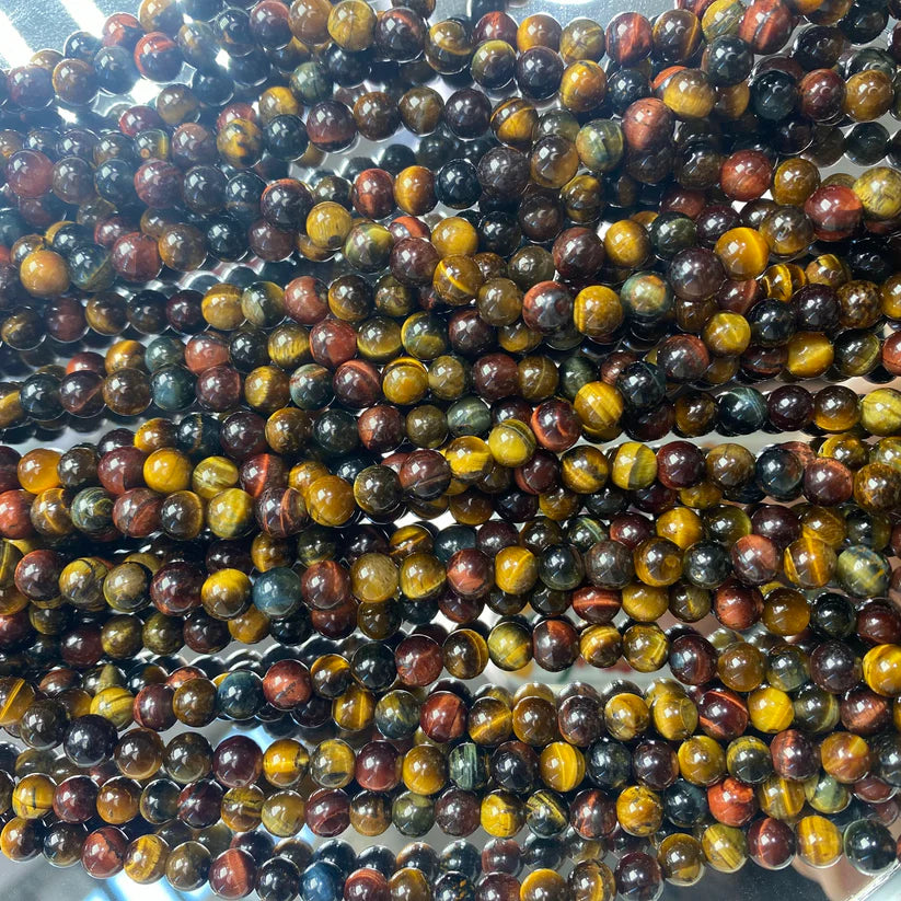 【C039】Colorful Tiger Eye(6-7mm)-High Quality Natural Crystal Beads