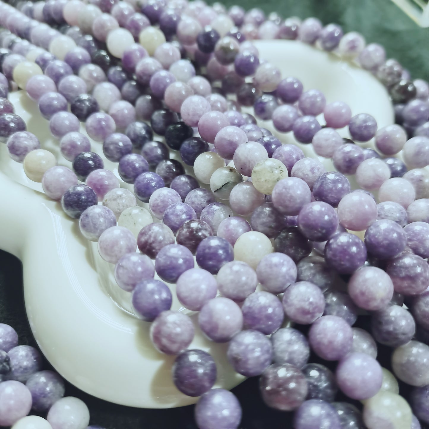 【C028】 Lilac Mica(6-7mm)-High Quality Natural Crystal Beads