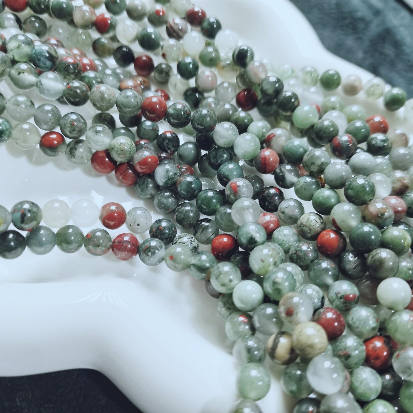 【C032】Africa blood(6-7mm)-High Quality Natural Crystal Beads