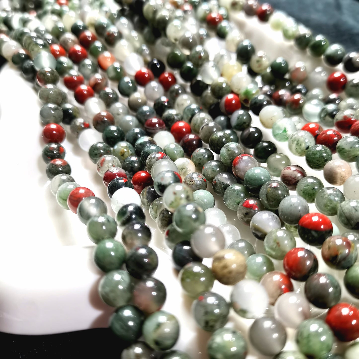 【C032】Africa blood(6-7mm)-High Quality Natural Crystal Beads