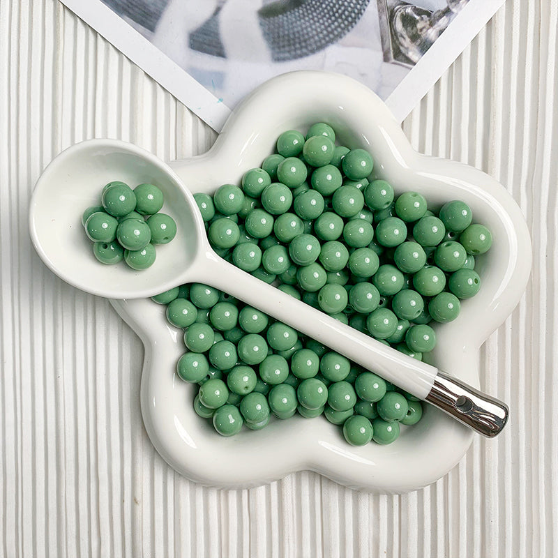 【H078】10mm Morandi green Beads - High quality ceramic beads