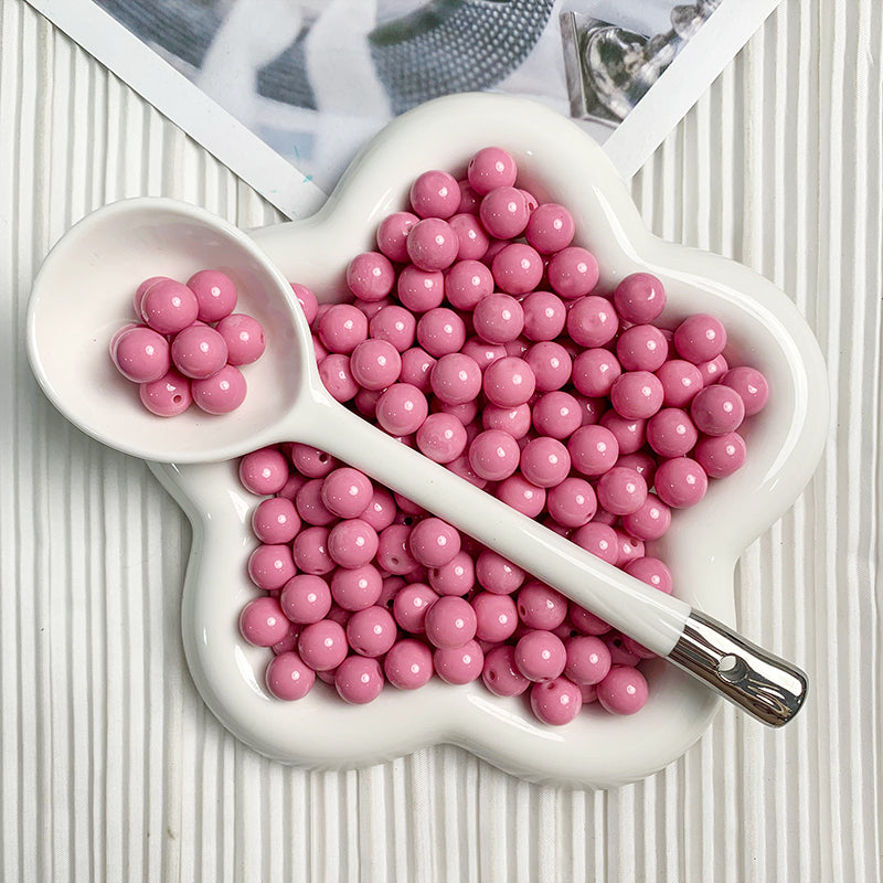 【H076】10mm bean paste Pink Beads - High quality ceramic beads