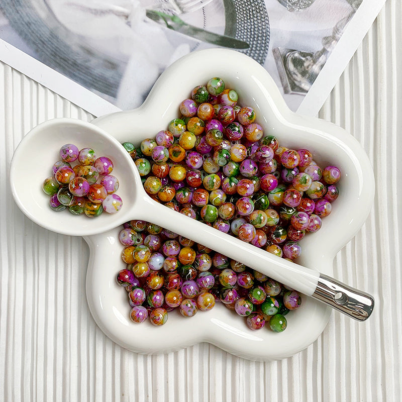 【H086】8mm Monet series ( purple) - High Quality Glass Beads