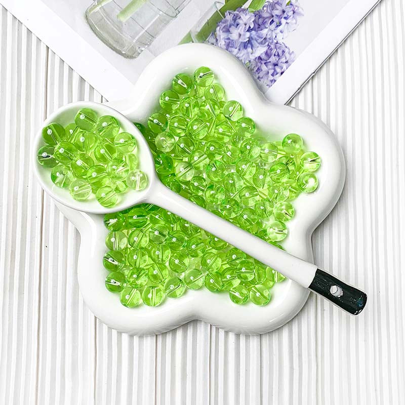 【H081】 Clear Green Beads - High quality glass beads