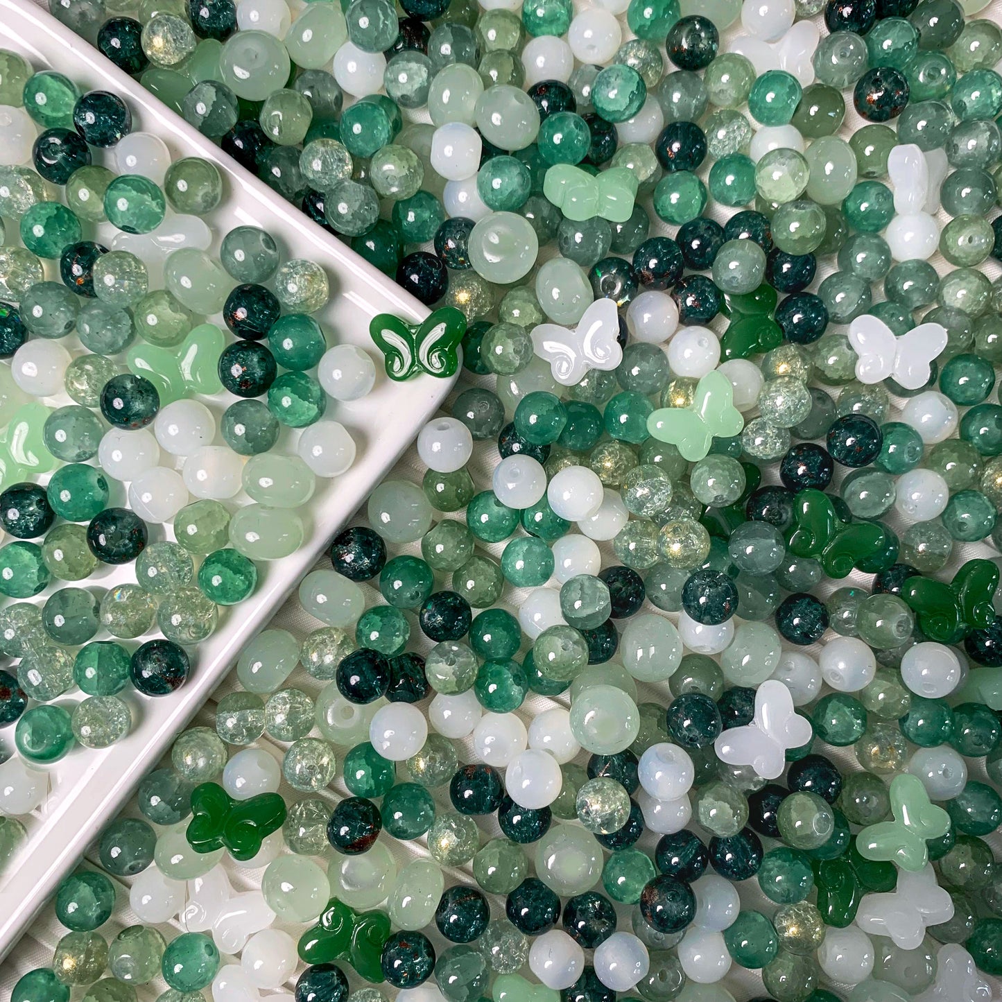 【A585】Jade Forest - High quality glass beads(pack on live)