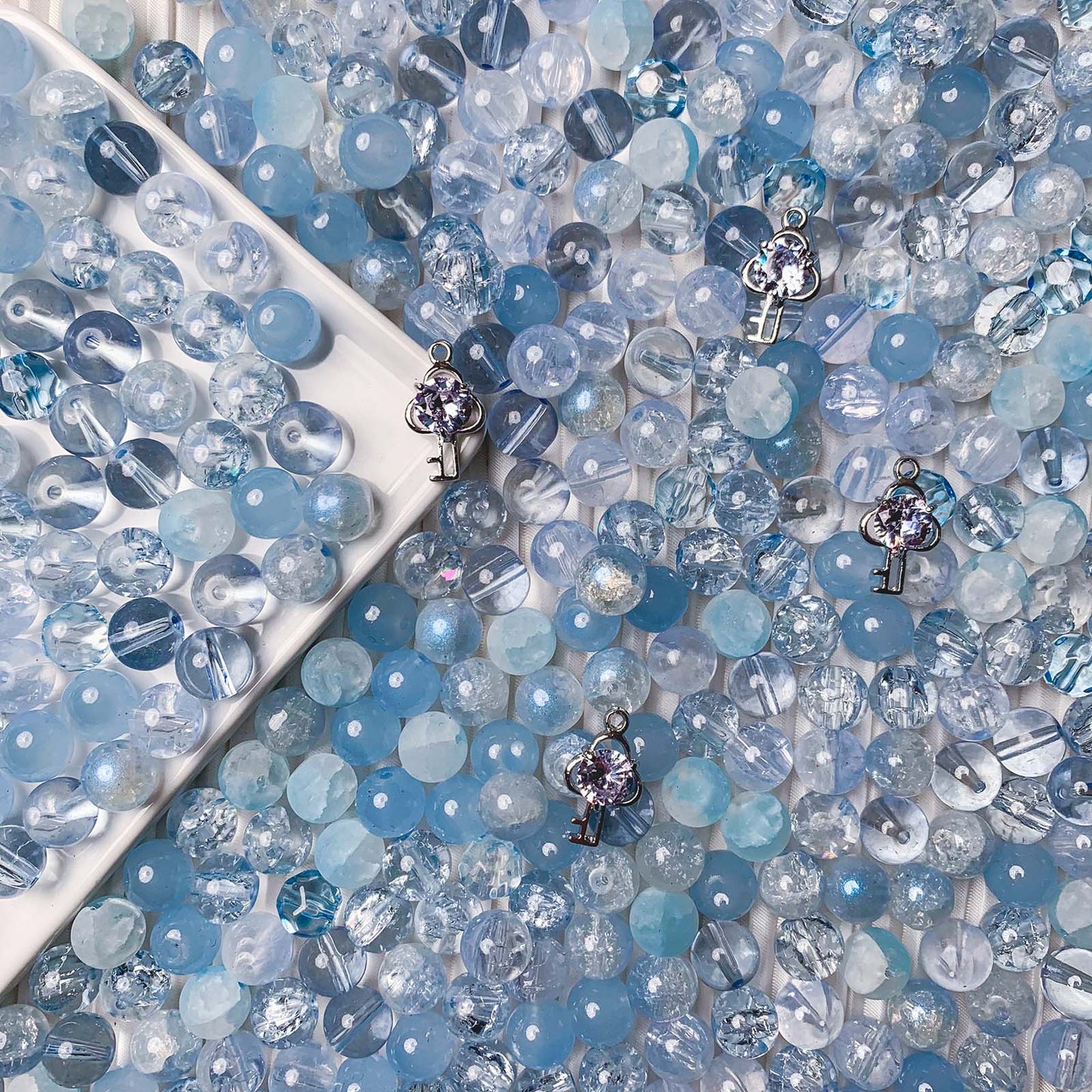 【A587】Baby Blues - High quality glass beads(pack on live)