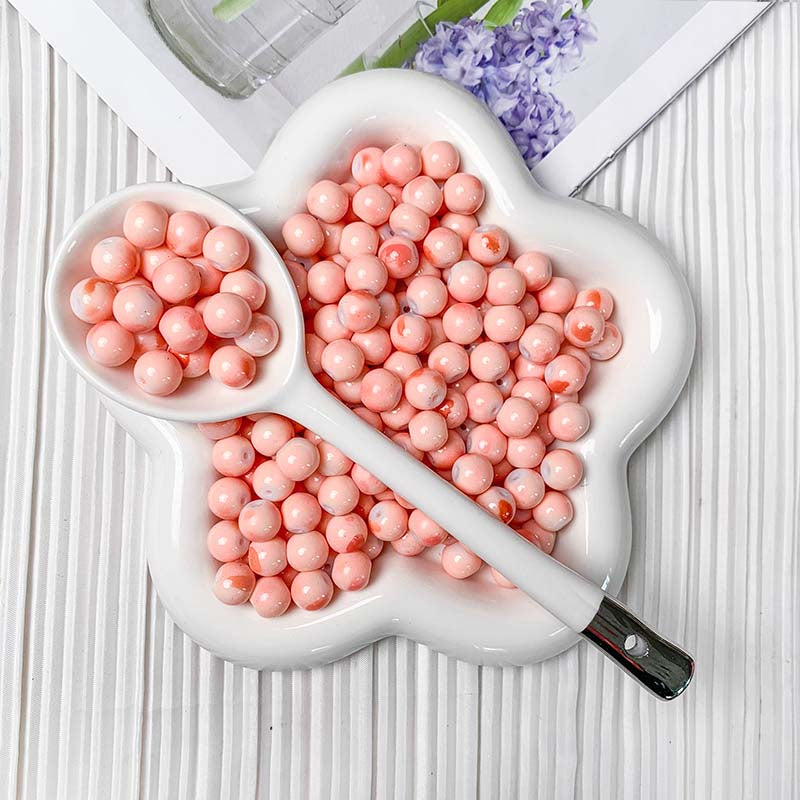 【H064】10mm Peach Spot - High quality ceramic beads