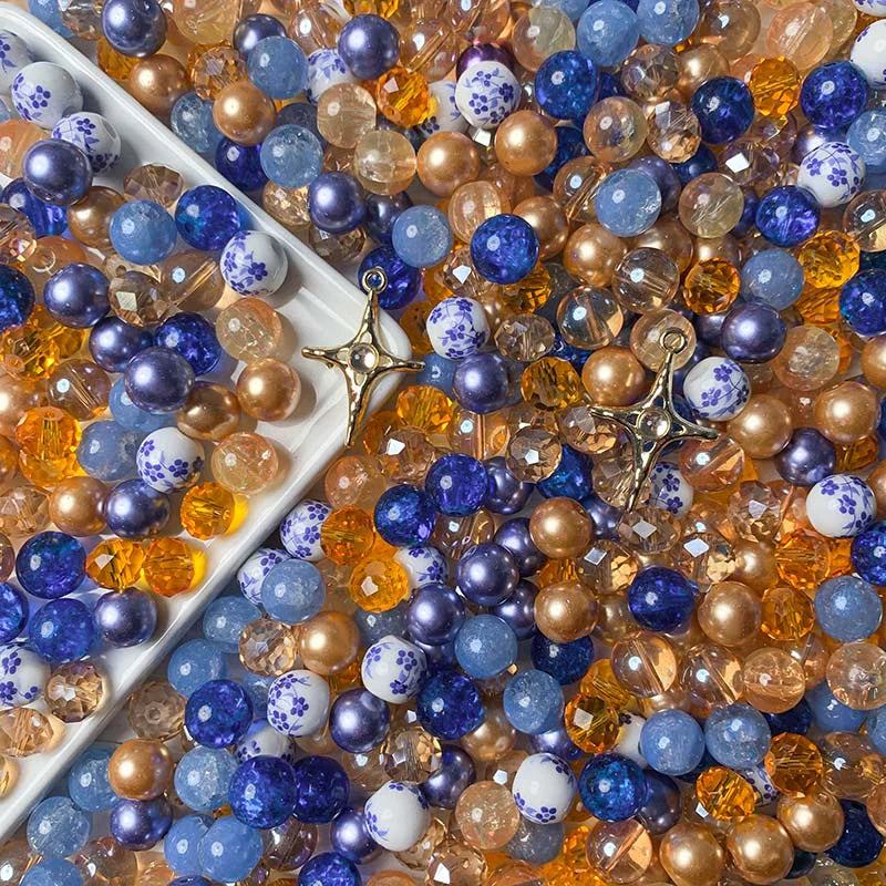 【A705】Golden Horizon - High quality glass beads (pack on live)