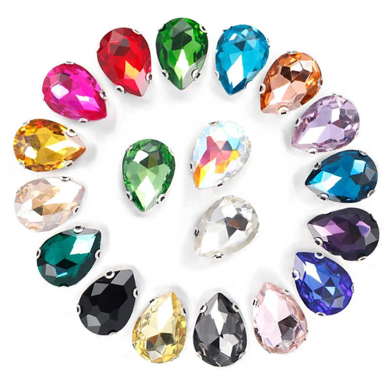 【A618】 Water Drop Glass Diamond - High quality glass beads(pack on live)