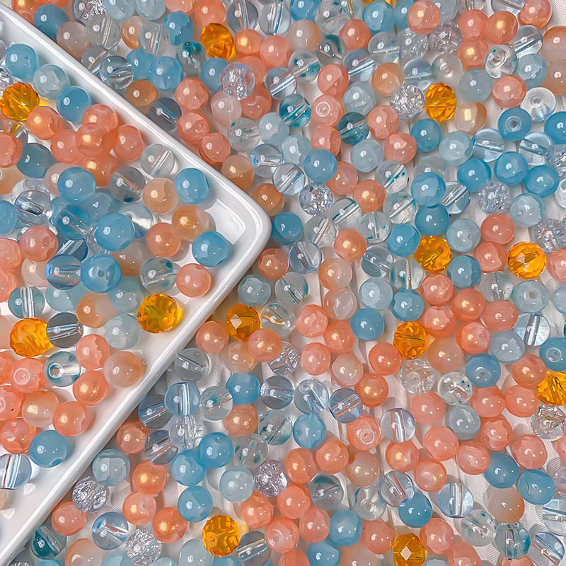 【A635】Ocean Sunset - High quality glass beads(pack on live)