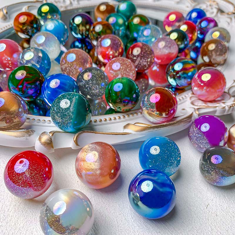 【Z030】 Pair Matching Game - 25mm Optically Electroplated Resin Beads Blind Bags