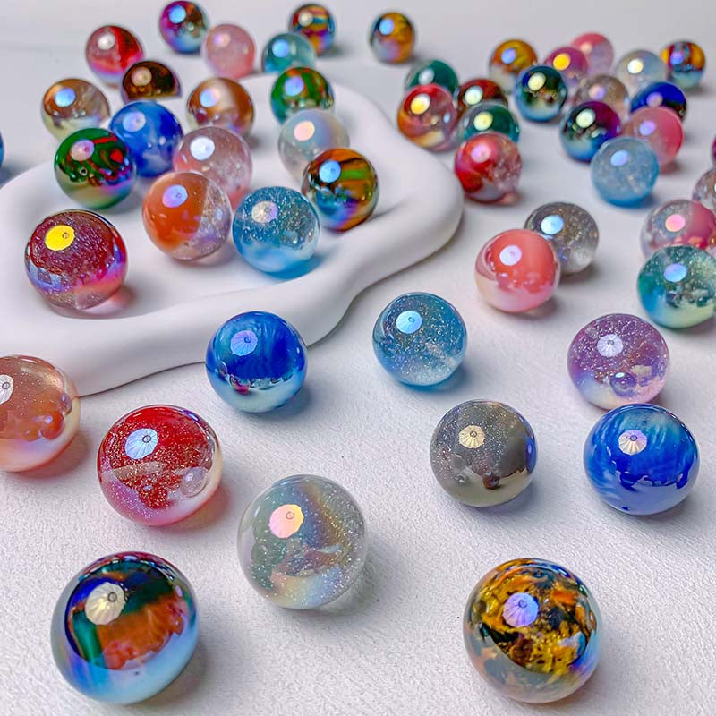 【Z030】 Pair Matching Game - 25mm Optically Electroplated Resin Beads Blind Bags