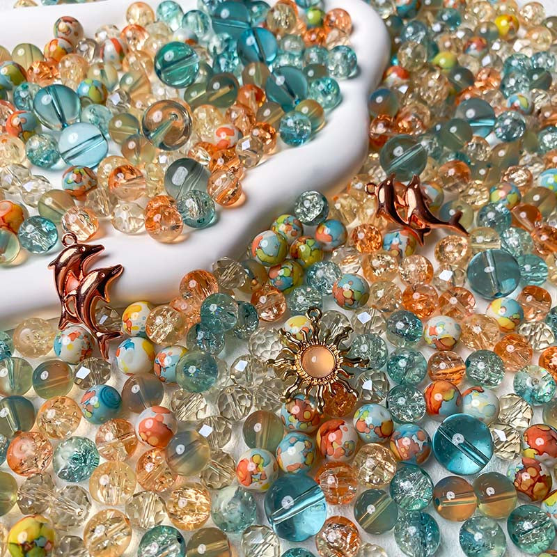 【A649】Paint the Beach - High quality glass beads(pack on live)