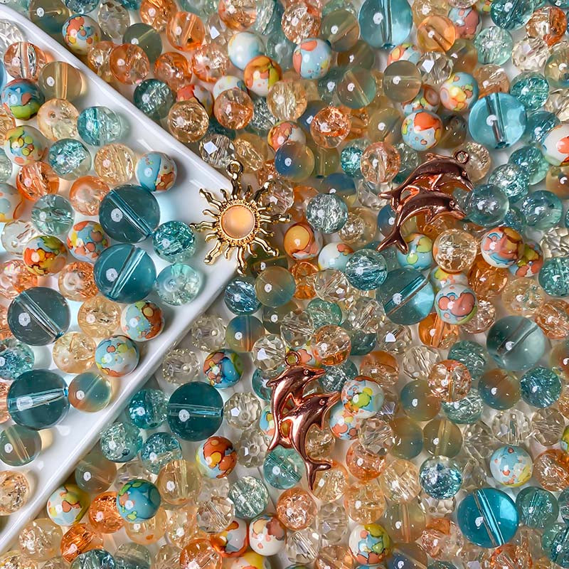 【A649】Paint the Beach - High quality glass beads(pack on live)