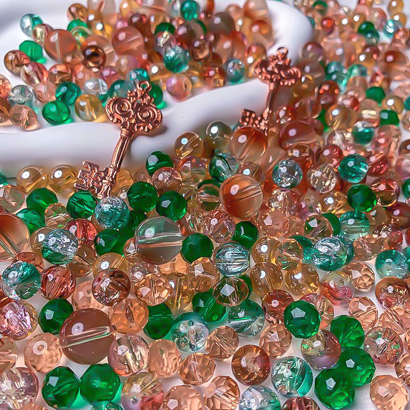 【A655】Amber Emeralds - High quality glass beads(pack on live)