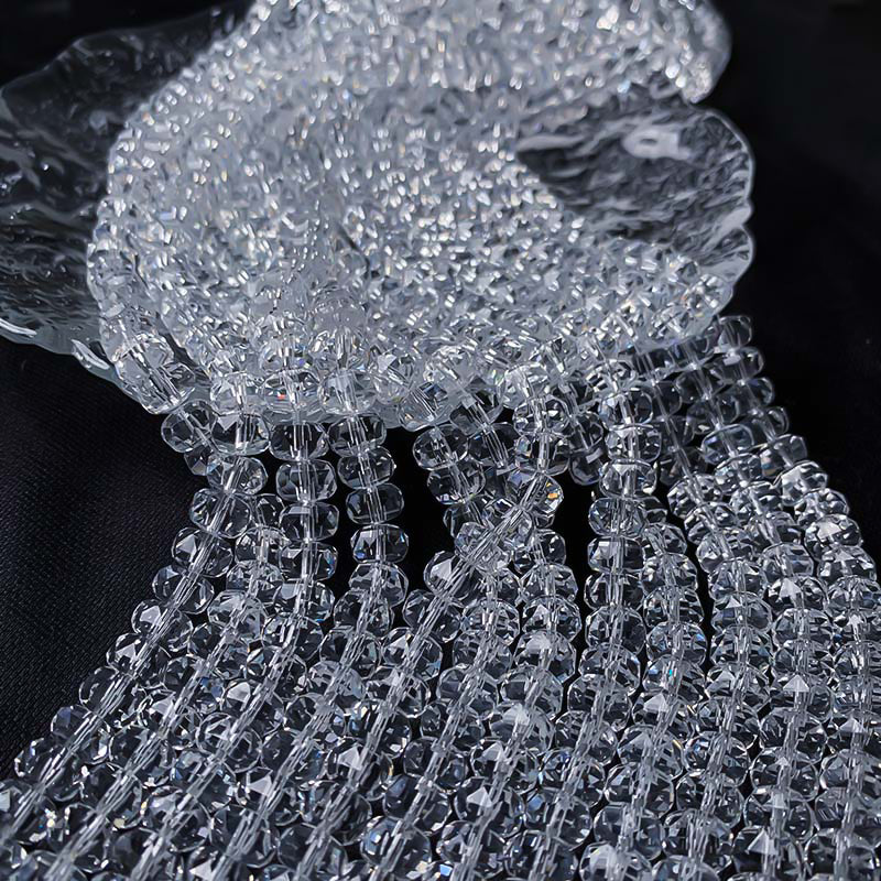 【A657】K9 Faceted Rondelle Glass Beads - High quality glass beads(pack on live)