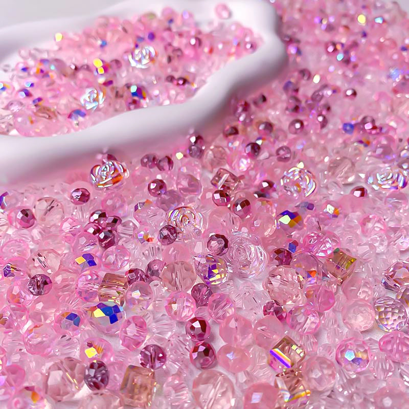 【A658】Rosy Starburst - High quality glass beads (pack on live)