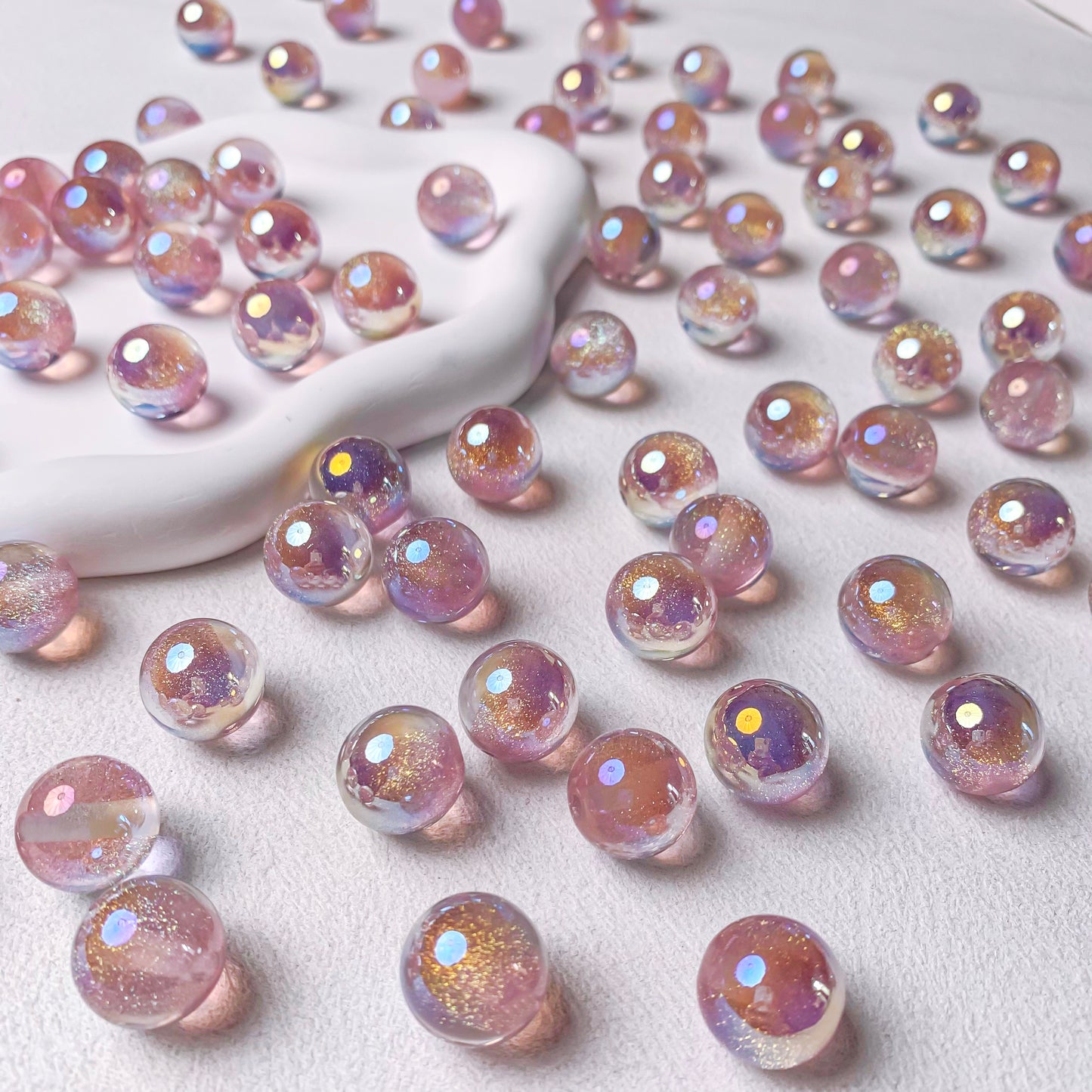 【A658】Rosy Starburst - High quality glass beads (pack on live)