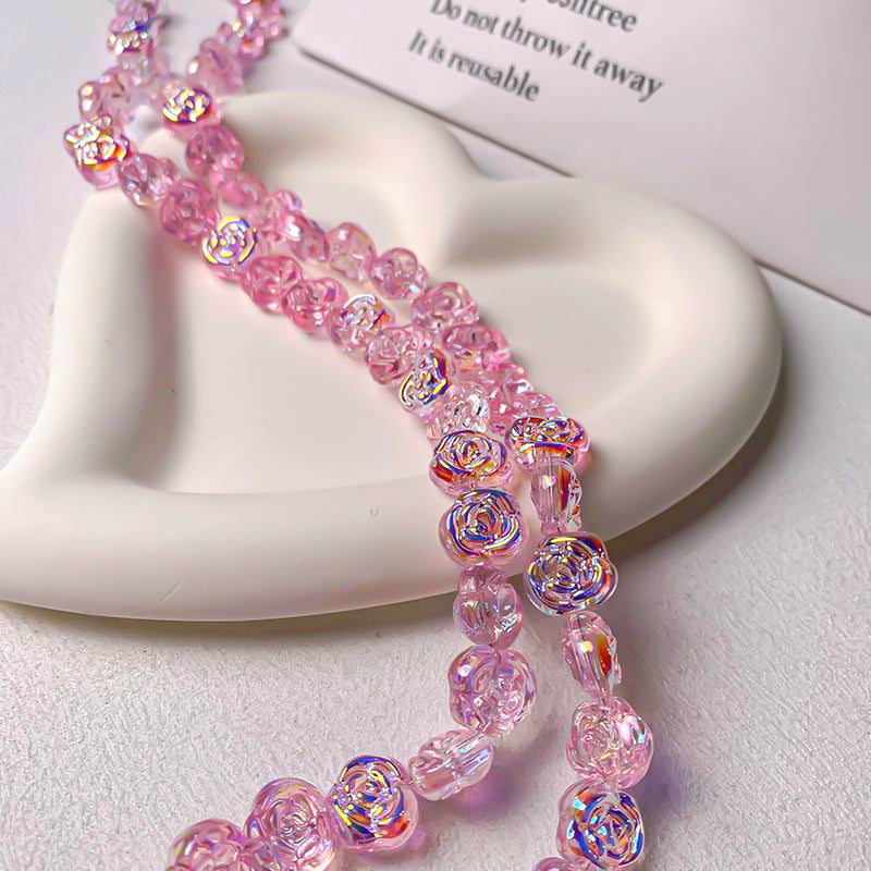 【M048】14mm Aurora Flower Beads String