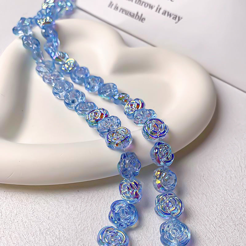 【M048】14mm Aurora Flower Beads String