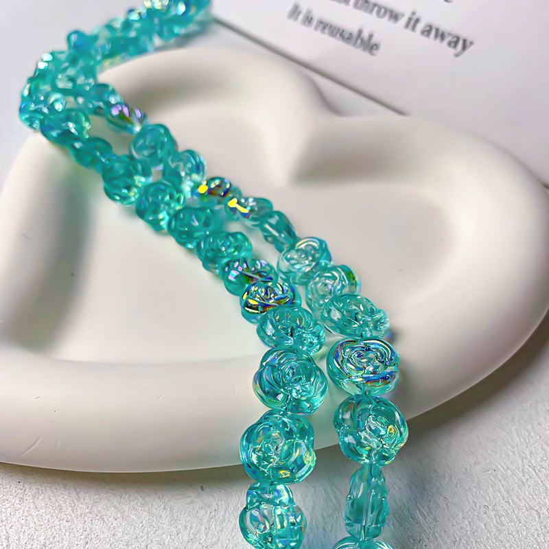 【M048】14mm Aurora Flower Beads String