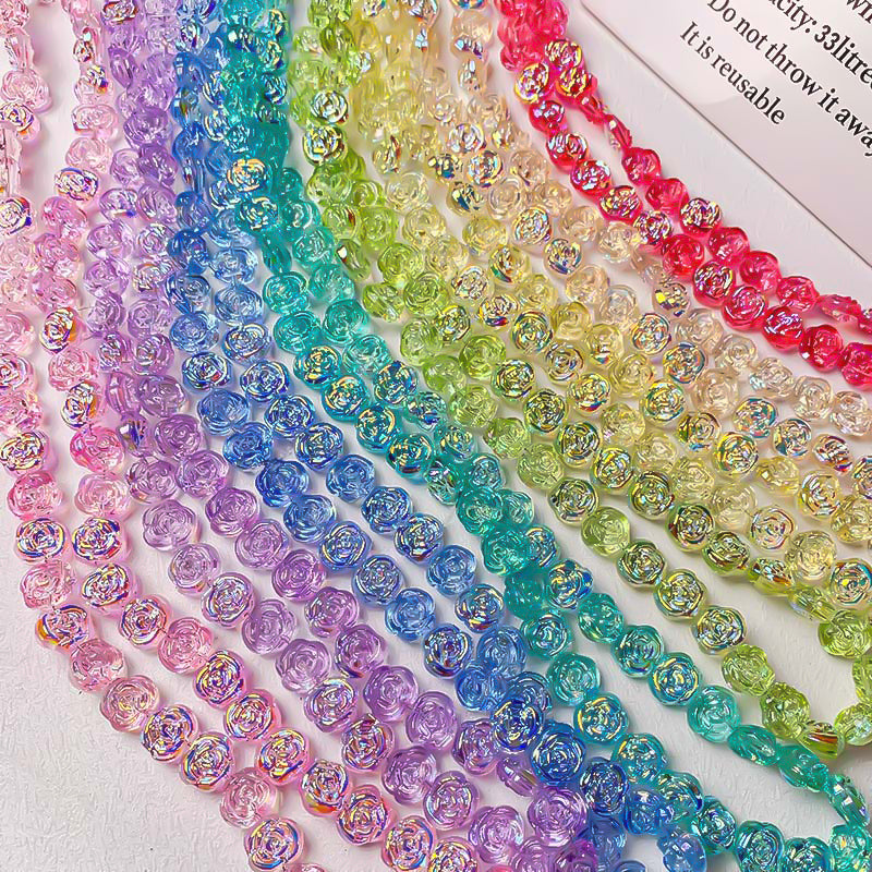 【M048】14mm Aurora Flower Beads String