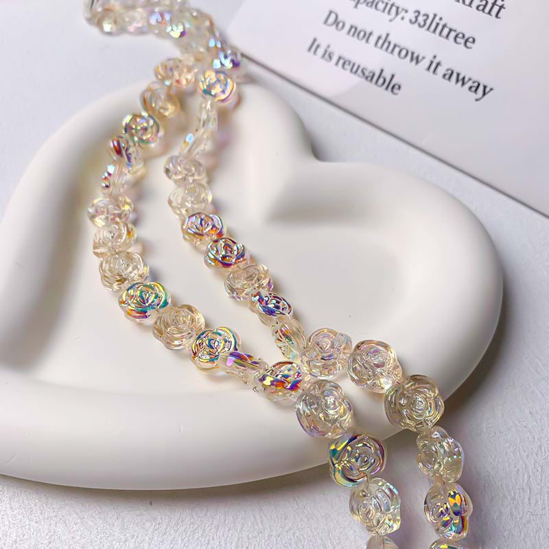 【M048】14mm Aurora Flower Beads String