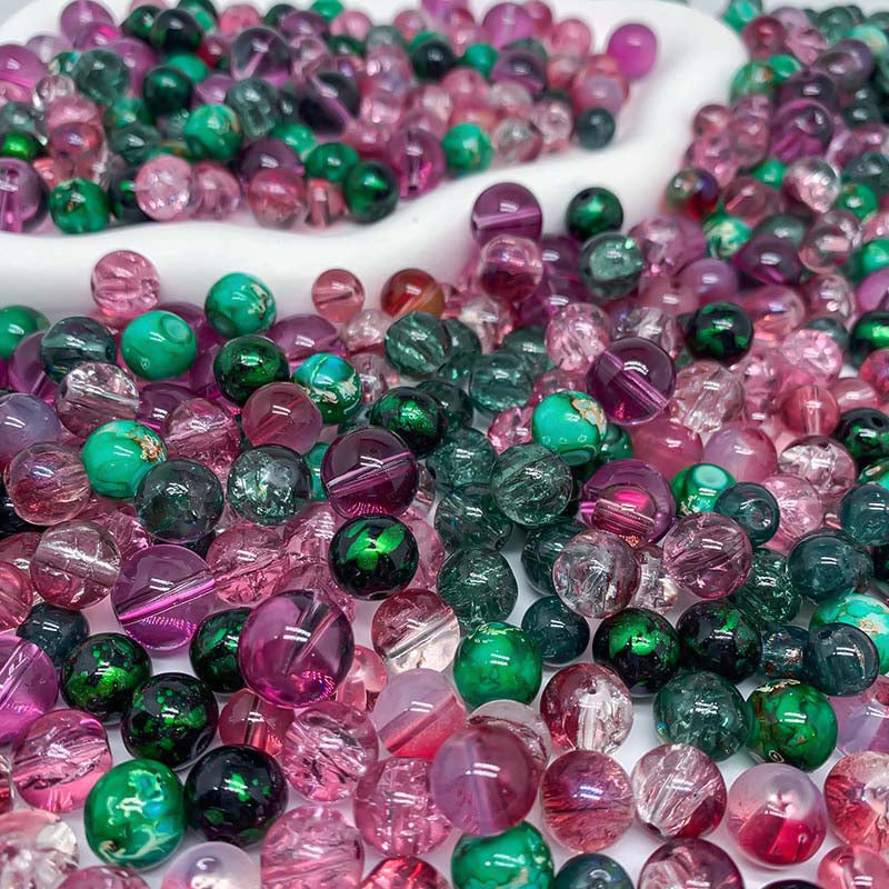 【A668】Wild Roses - High quality glass beads (pack on live)