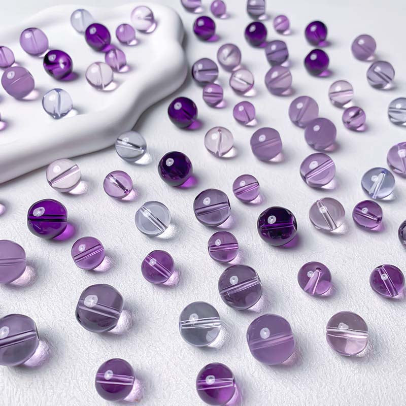 【A676】Violet Bubble Bath - High quality glass beads (pack on live)
