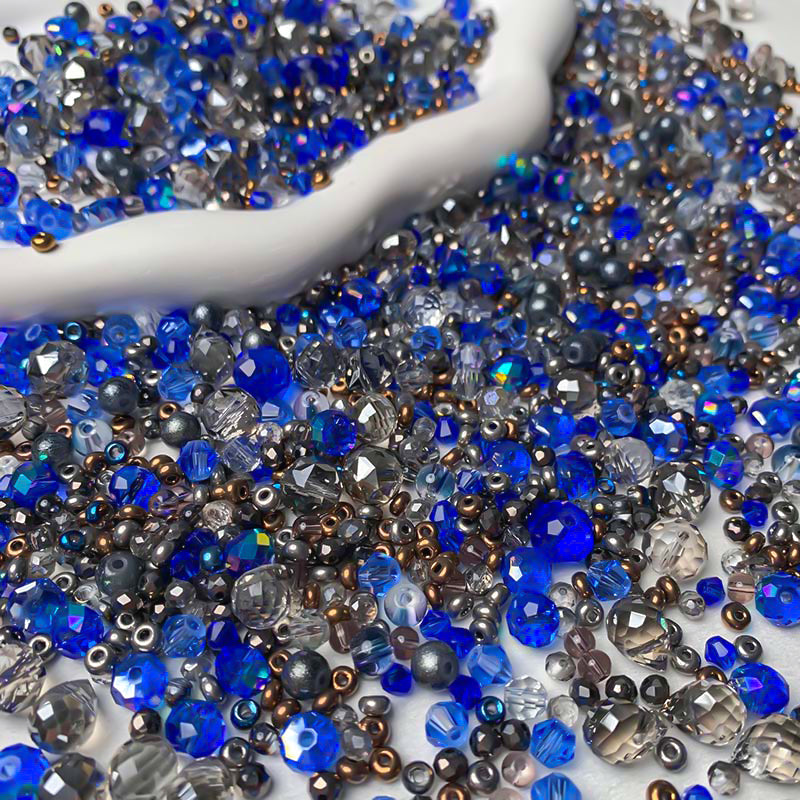 【A686】Sapphire Galaxy - High quality glass beads (pack on live)
