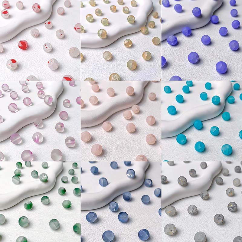 【A698】Frosted Glass Beads - High quality glass beads (pack on live)