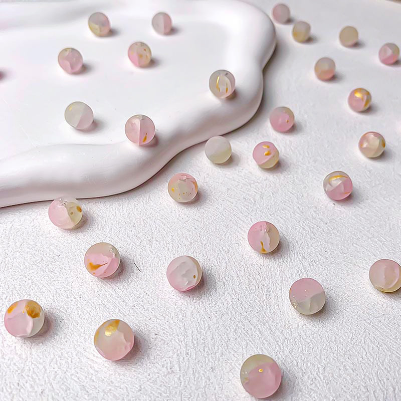 【A698】Frosted Glass Beads - High quality glass beads (pack on live)