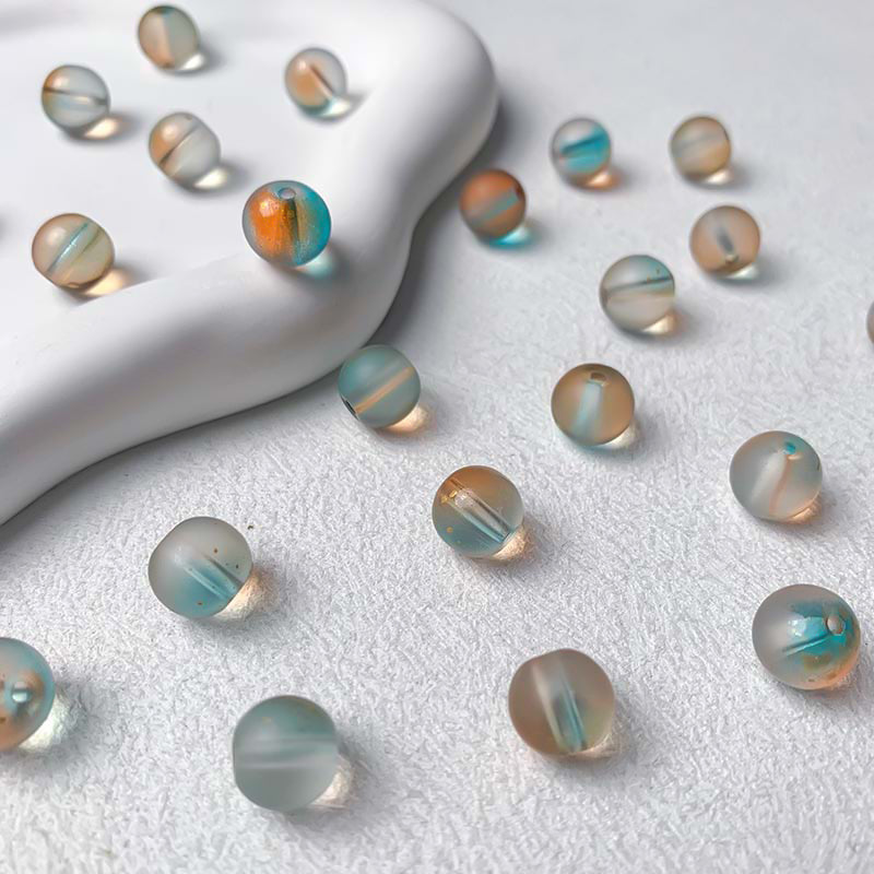 【A698】Frosted Glass Beads - High quality glass beads (pack on live)