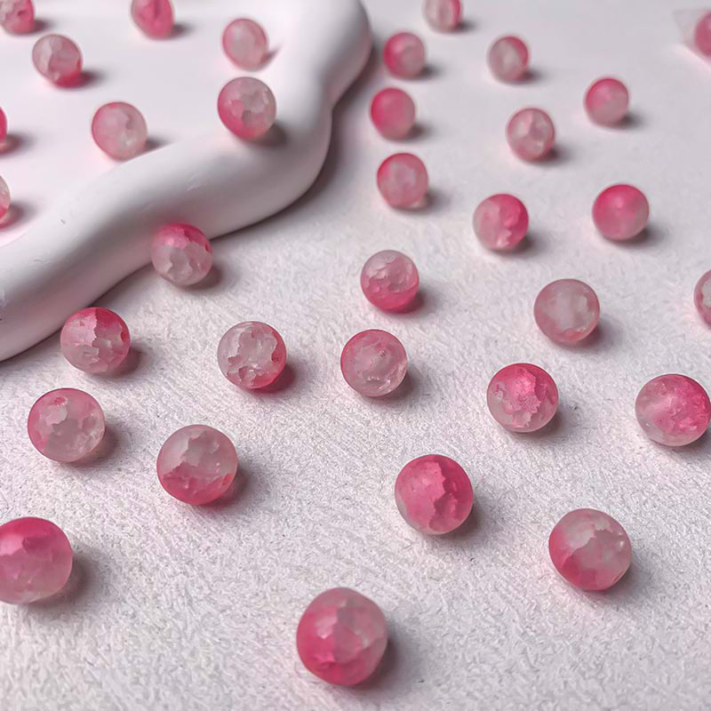 【A698】Frosted Glass Beads - High quality glass beads (pack on live)