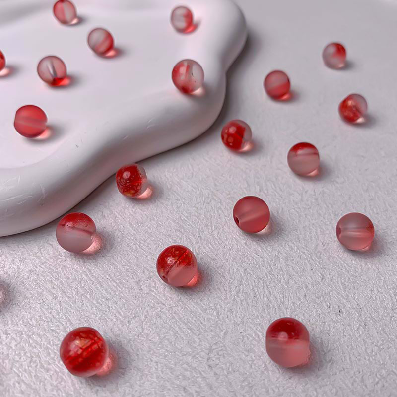 【A698】Frosted Glass Beads - High quality glass beads (pack on live)