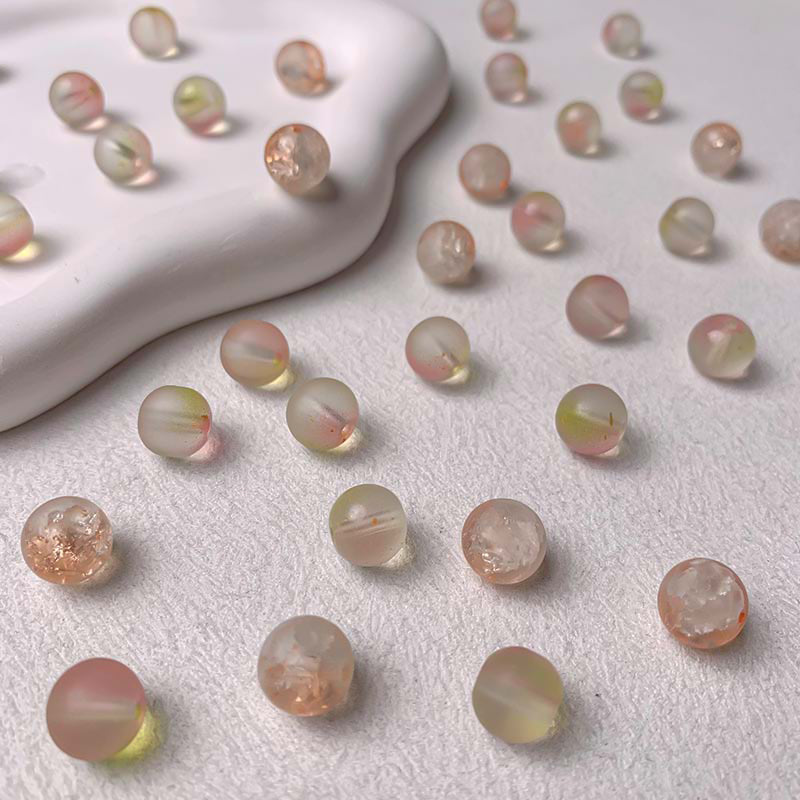 【A698】Frosted Glass Beads - High quality glass beads (pack on live)
