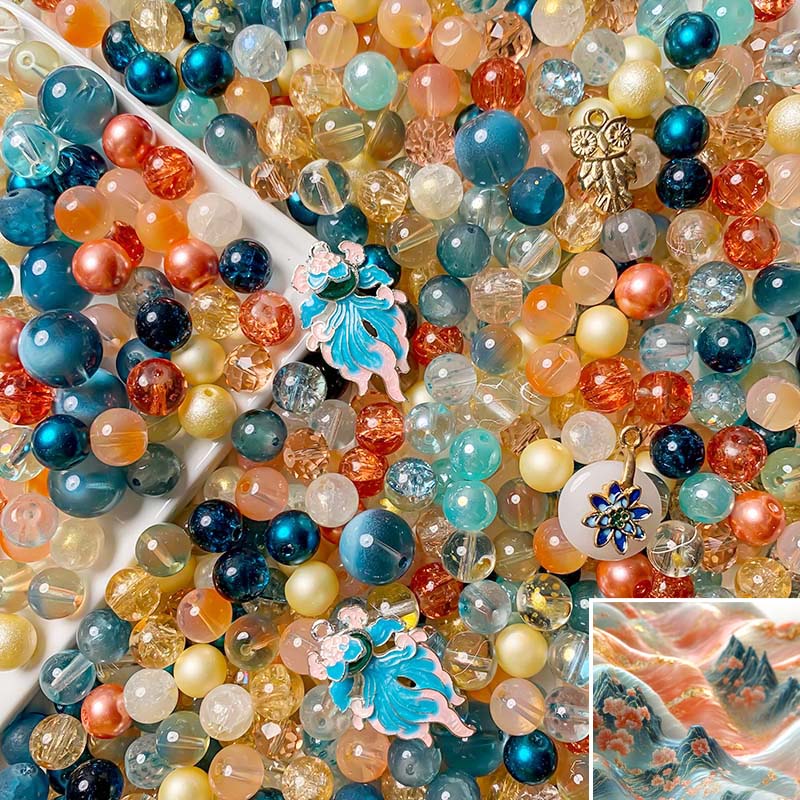 【A452】Salmon Run!- High quality glass beads(pack on live)