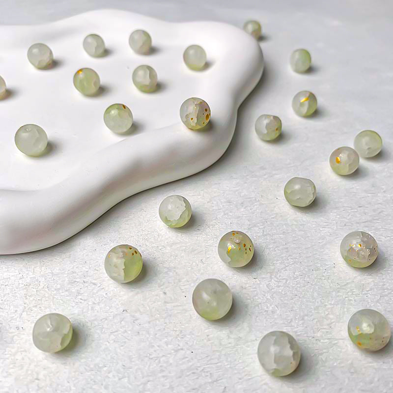 【A698】Frosted Glass Beads - High quality glass beads (pack on live)