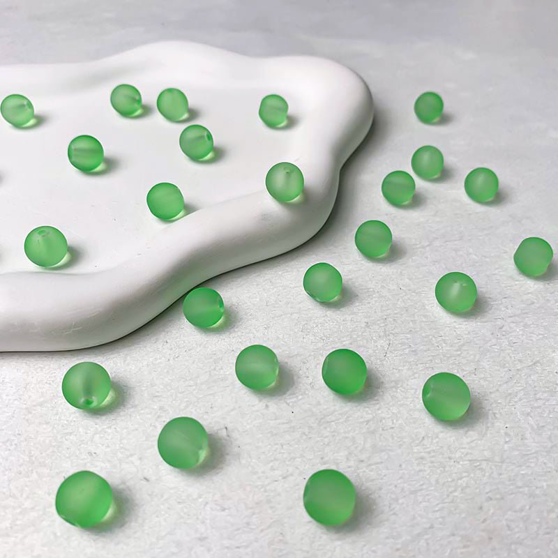 【A698】Frosted Glass Beads - High quality glass beads (pack on live)