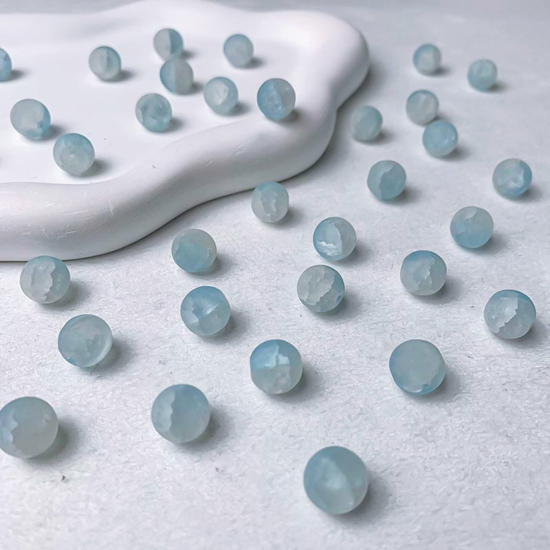 【A698】Frosted Glass Beads - High quality glass beads (pack on live)