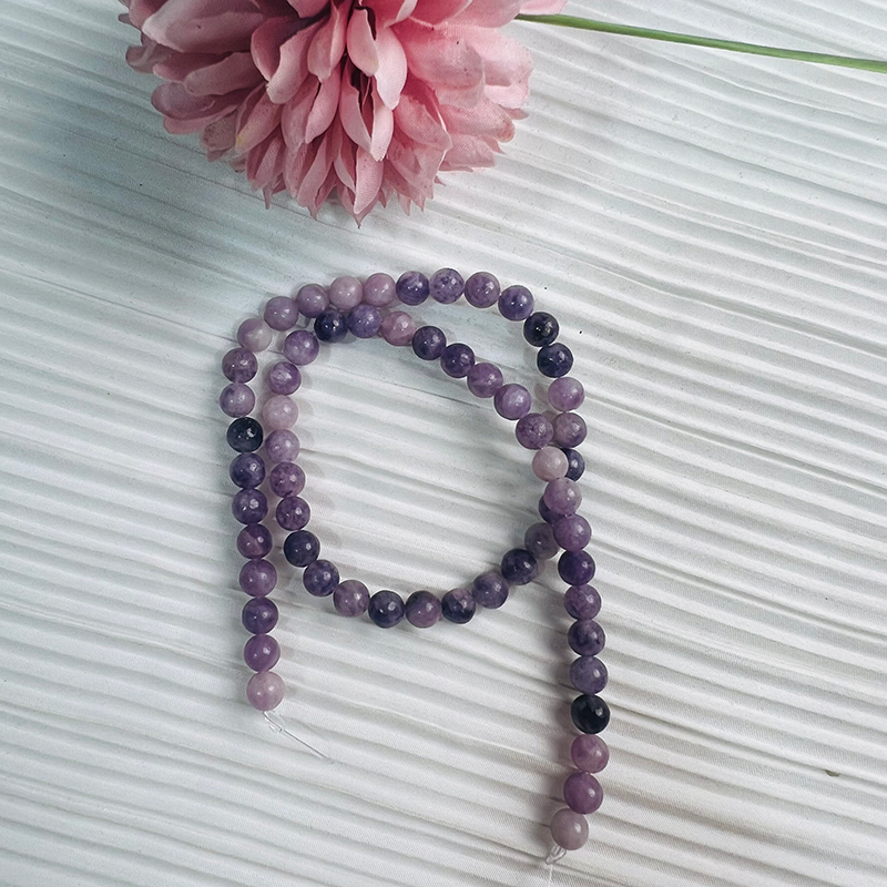 【C028】 Lilac Mica(6-7mm)-High Quality Natural Crystal Beads