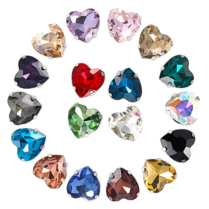 【A612】Heart Glass Diamond - High quality glass beads(pack on live)