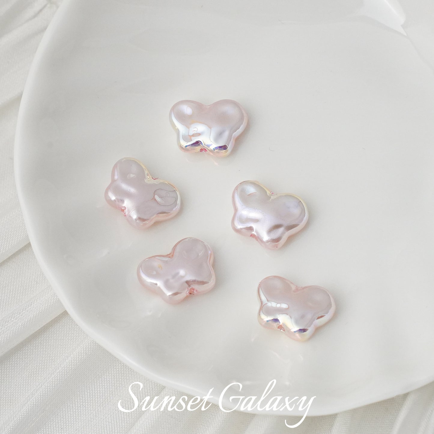 Last【R036】Optically Plated Pink ABS Baroque Pearls (pack on live)