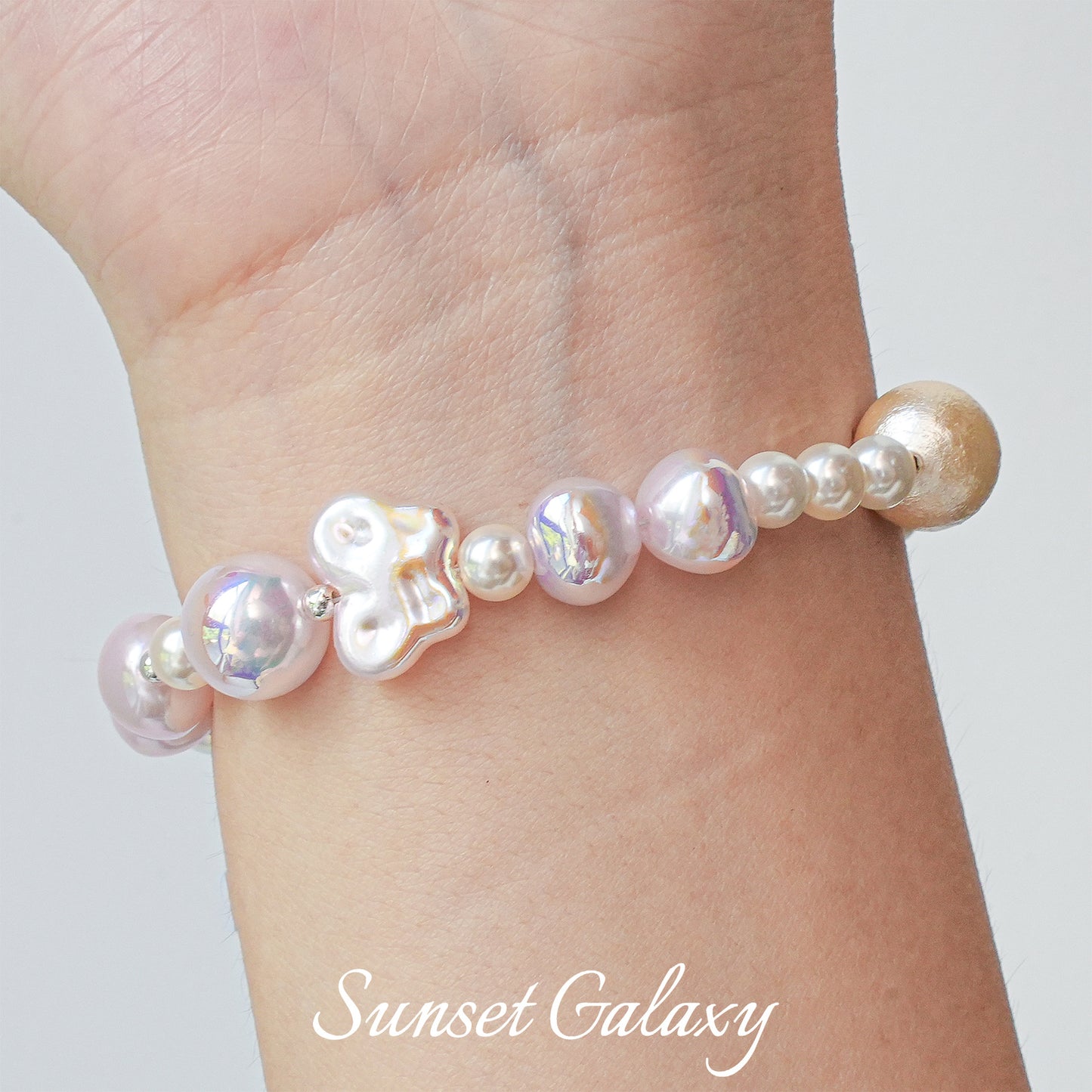 Last【R036】Optically Plated Pink ABS Baroque Pearls (pack on live)