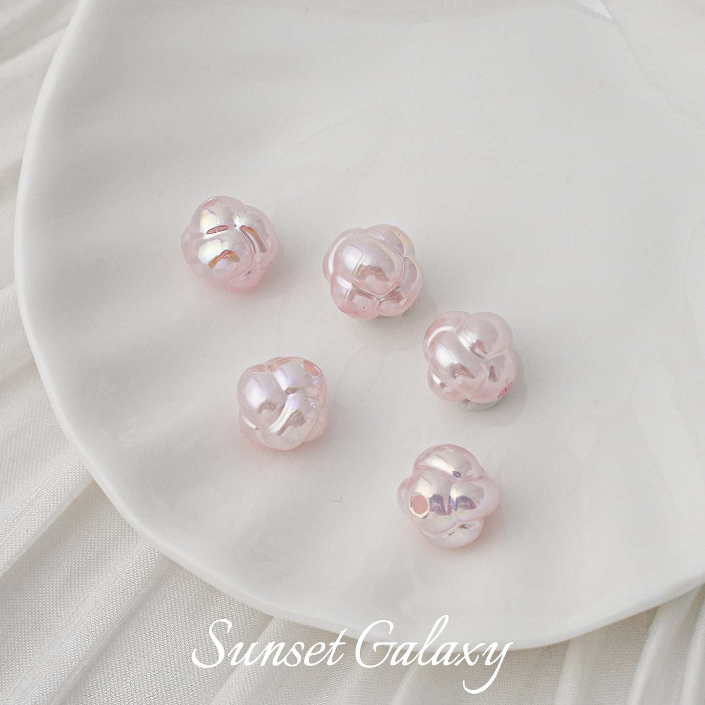 Last【R036】Optically Plated Pink ABS Baroque Pearls (pack on live)