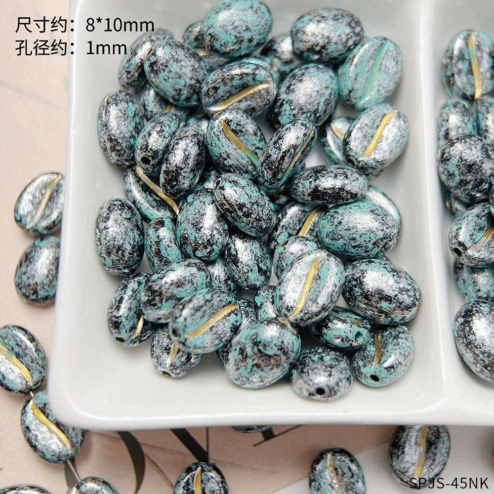 【R028】Picasso Coffee Bean- High quality acrylic beads