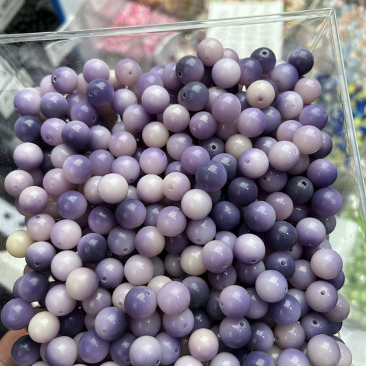 【B007】12mm Flutter purple-Natural Bodhi Beads