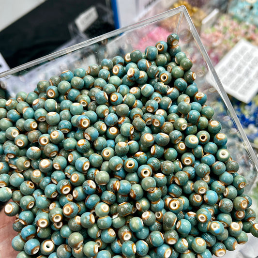 【T008】8mm Green-High Quality Chinese ceramic beads
