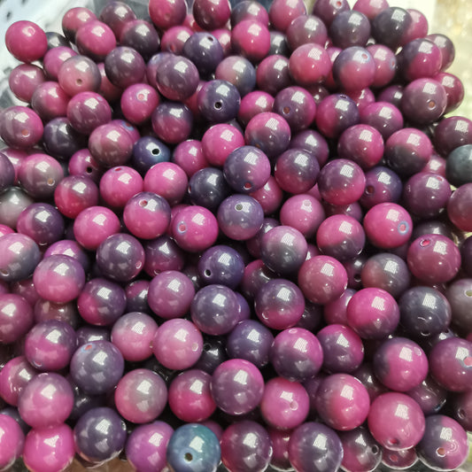 【B008】12mm Deep purple-Natural Bodhi Beads