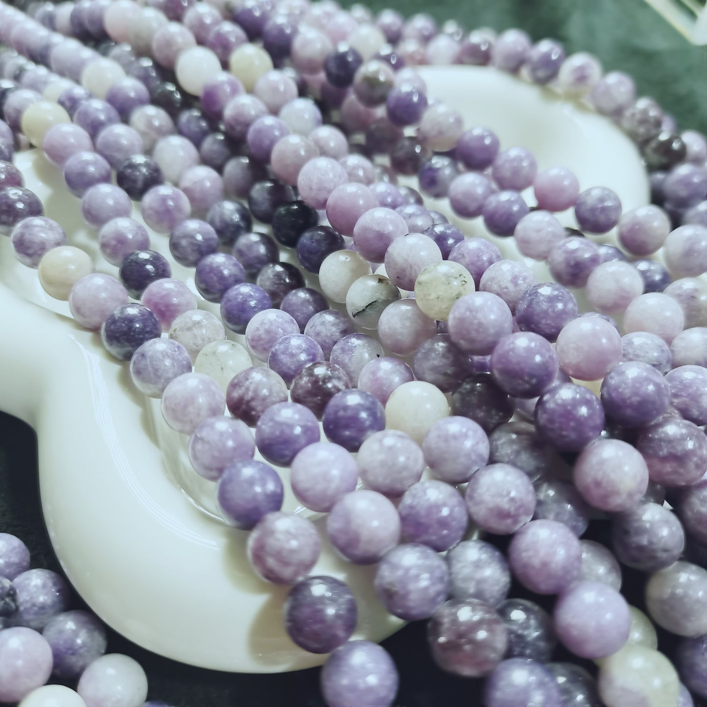 【C028】 Lilac Mica（6-7mm）-High Quality Natural Crystal Beads